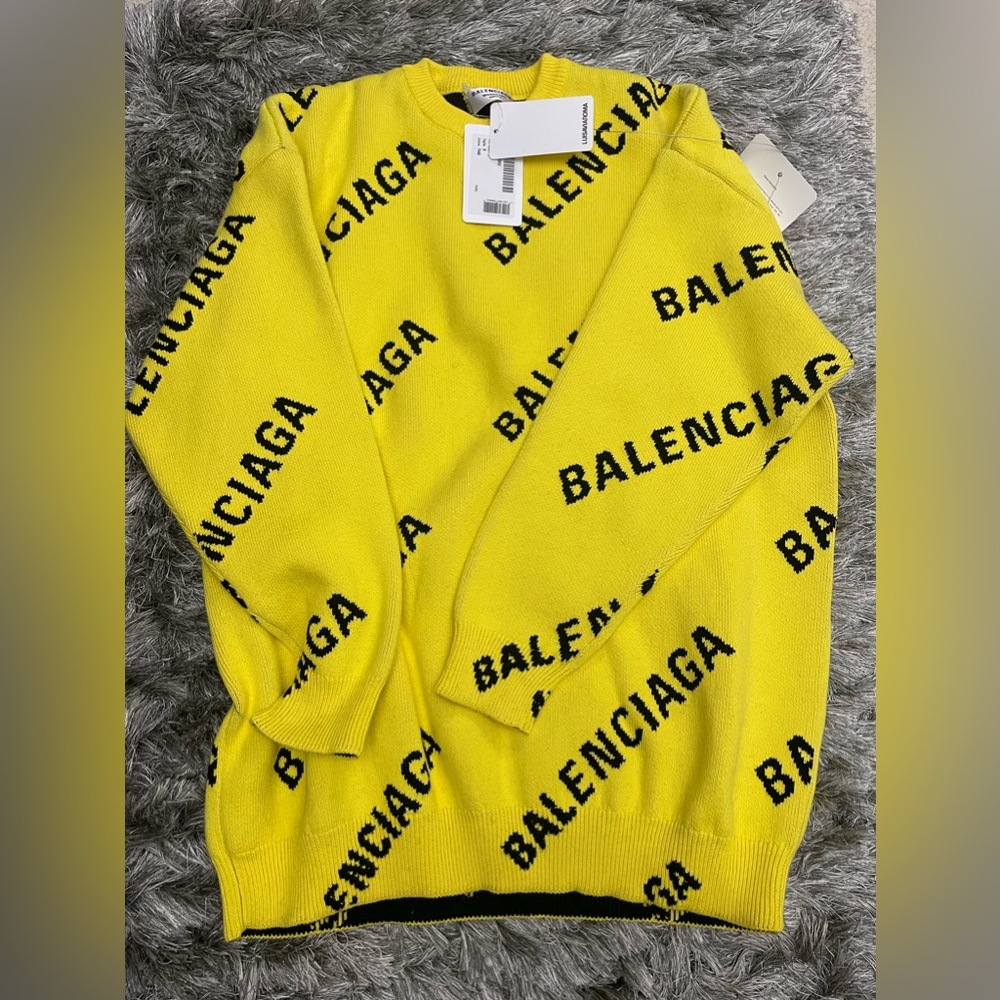BALENCIAGA
LOGO COTTON BLEND KNIT CREWNECK SWEATER